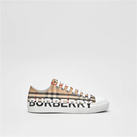 burberry sean check print sneakers|Check Cotton Sneakers in Archive beige .